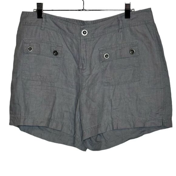 INC International Concepts 100% linen  Gray Shorts size 10 - Picture 2 of 6